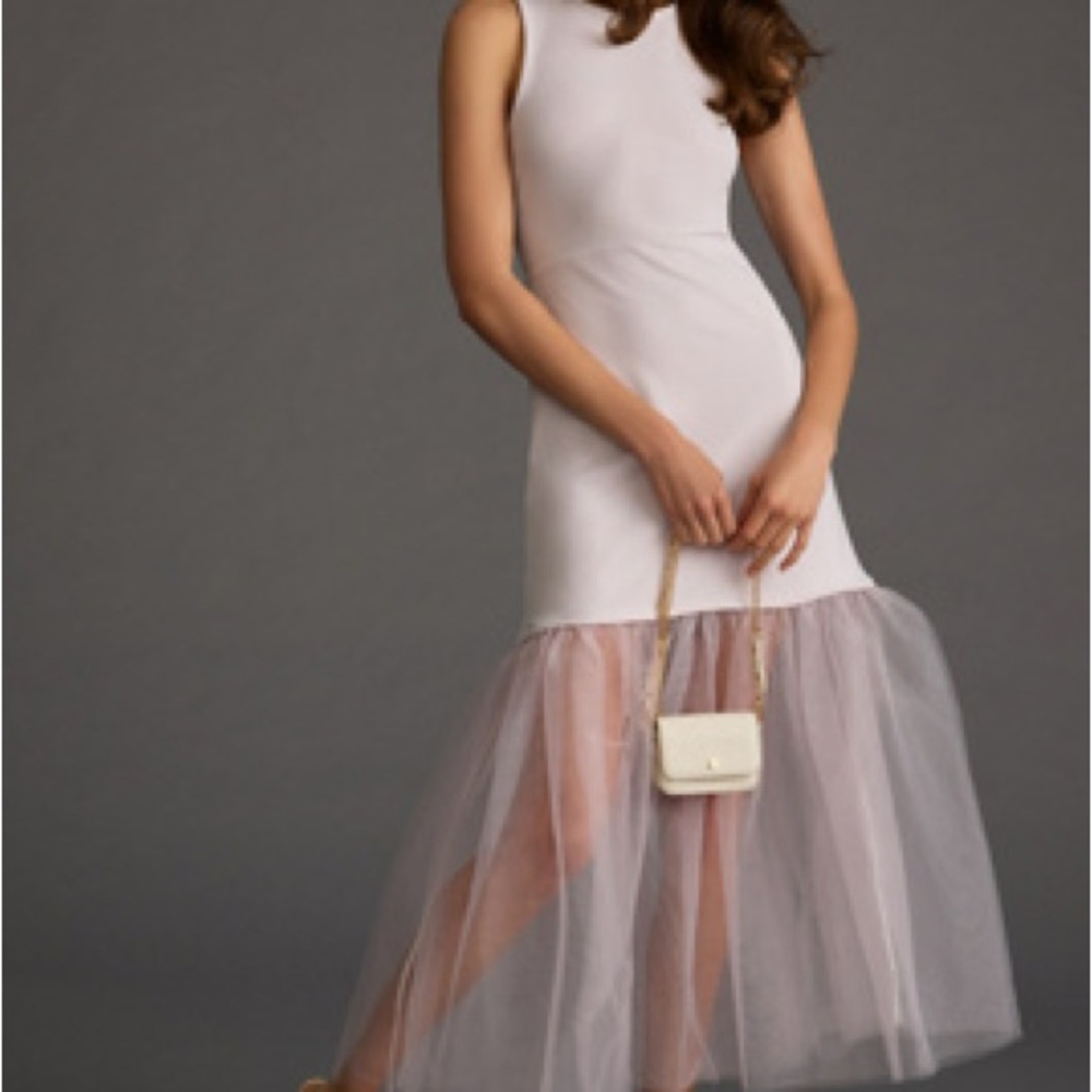 Anthropologie Maeve Tulle-Hem Slim Tank Dress NWT
